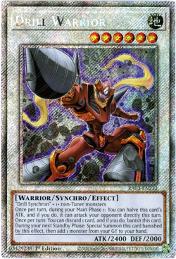 YuGiOh! Drill Warrior RA03-EN232 Platinum Secret Rare 1st Edition NM/M - Image 1