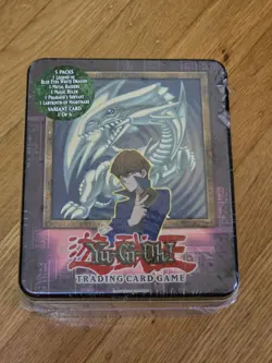 Yugioh 2002 Collectors Tin, Kaiba, Blue Eyes White Dragon, New, Factory Sealed - Image 1