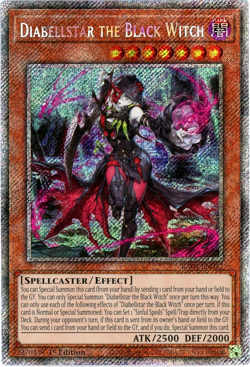 YuGiOh! Diabellstar the Black Witch RA03-EN032 Platinum Secret Rare 1st Edition - Image 1