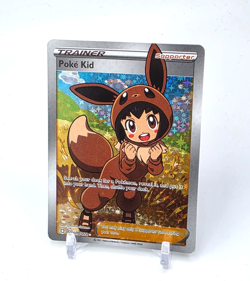 Custom SPARKLING HOLO Poke Kid Trainer Pokemon Card READ DESCRIPTION BELOW - Image 1