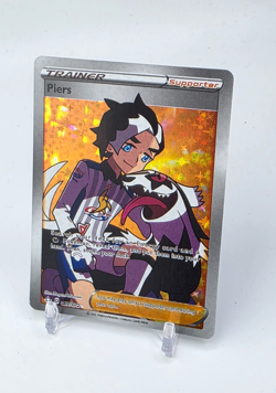 Custom SPARKLING HOLO Piers Trainer Pokemon Card READ DESCRIPTION BELOW - Image 1