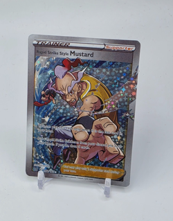 Custom SPARKLING HOLO Mustard Trainer Pokemon Card READ DESCRIPTION BELOW - Image 1
