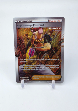 Custom SPARKLING HOLO Mustard Trainer Pokemon Card READ DESCRIPTION BELOW - Image 1
