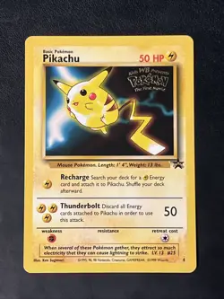 Pikachu # 4 Black Star Gold Stamped Movie Promo Pokemon Card 1999 - Image 1