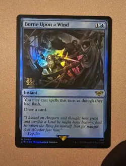 MTG Borne Upon a Wind x1 NM *FOIL* Prerelease Promo from LTR - Image 1