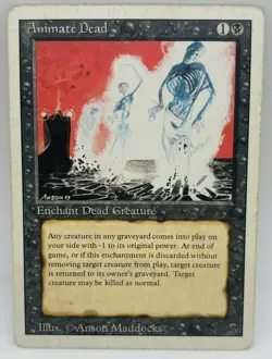 MTG Animate Dead Revised Edition Uncommon Black Enchantment - Image 1