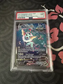 2021 POKEMON SWSH PREMIUM COLLECTION PROMO #182 FULL ART/VAPOREON VMAX PSA 9 - Image 1