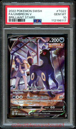 Pokemon Brilliant Stars Umbreon V TG22 PSA 10 - Image 1