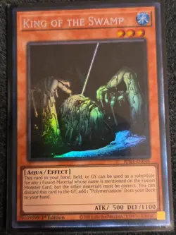 Yugioh King of the Swamp JUSH-EN046 Collector's Rare 1st Edition NM In Hand - Image 1