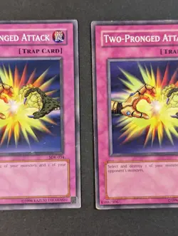 Yugioh TCG - 2x Two Pronged Attack - SDY-034 - MP/HP - Vintage Common - 2002 - Image 4