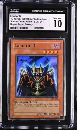 Yugioh CGC 10 Lord of D. SDK-041 Super Rare Glossy Unlimited EXTREMELY RARE - Image 1
