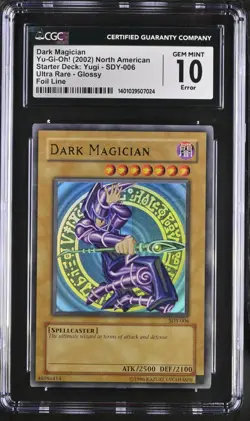 Yugioh CGC 10 Dark Magician LOB-005 Ultra Rare Glossy Unlimited FOIL LINE ERROR - Image 1