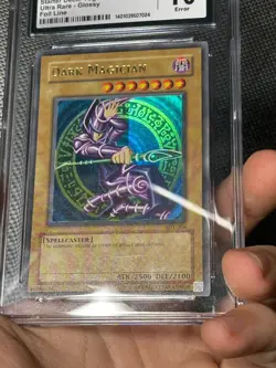 Yugioh CGC 10 Dark Magician LOB-005 Ultra Rare Glossy Unlimited FOIL LINE ERROR - Image 2