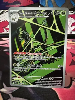 Pokemon Team Rockets Spidops 187/182 Destined Rivals Illustration Card - Image 1