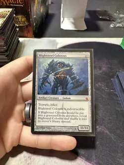 Blightsteel Colossus Mirrodin Besieged Magic the Gathering Card NM - Image 1