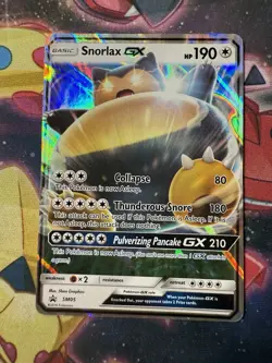 Snorlax GX SM05 Sun & Moon Black Star Promo Holo Pokemon Card LP - Image 1