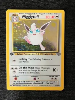 First Edition Wigglytuff Hologram 80 HP Pokemon Jungle TCG Card 16/64 - Image 1