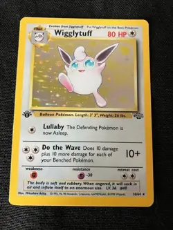 First Edition Wigglytuff Hologram 80 HP Pokemon Jungle TCG Card 16/64 - Image 2