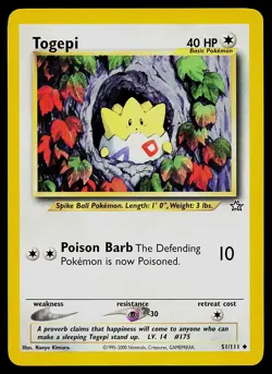 Pokemon Card - Togepi Neo Genesis 51/111 Uncommon - Image 1