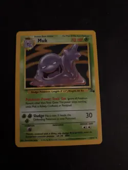 Pokemon Muk TCG Fossil Card 13/62 Holo Unlimited Rare - Image 1