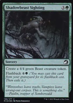 MTG Innistrad Midnight Hunt - Shadowbeast Sighting - MID 198 - FOIL - Image 2