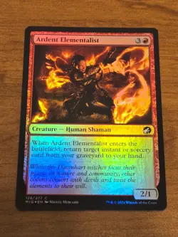 MTG Innistrad Midnight Hunt - Ardent Elementalist - MID 128 - FOIL - Image 1