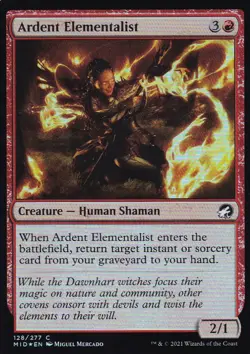 MTG Innistrad Midnight Hunt - Ardent Elementalist - MID 128 - FOIL - Image 2