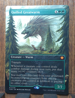 MTG🌳 Quilled Greatwurm (Borderless) Foundations NEAR MINT Beauty❤💕✨ - Image 1