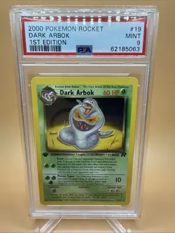 2000 Pokemon Team Rocket First Edition Dark Arbok #19/82 PSA 9 - Image 1