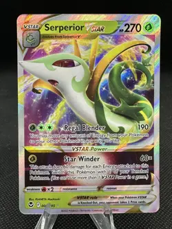 Serperior VSTAR 008/195 Pokemon Sword & Shield Silver Tempest Holo NM - Image 1