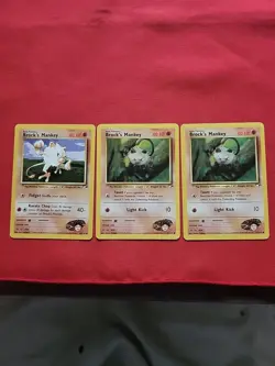 Pokemon: Brock's Mankey Vintage #67 & #68 Gym Heroes 2000 WOTC - LP - M2 (3) - Image 1