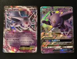 FREE SHIPPING: LP Espeon EX + LP Espeon GX Pokemon Cards - Image 1