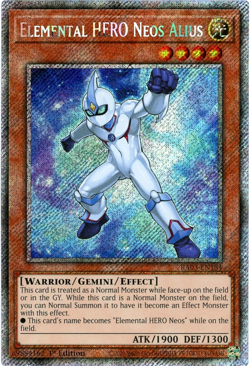 YuGiOh! Elemental HERO Neos Alius RA03-EN184 - Platinum Secret Rare 1st Edition - Image 1
