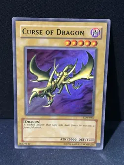 Yugioh Curse of Dragon LOB-066 Super Rare Original Print Vintage - Image 1