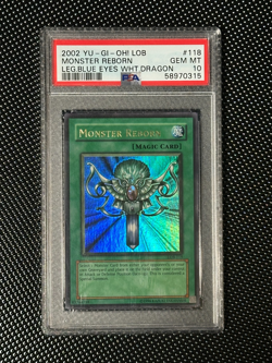 Yugioh PSA 10 Monster Reborn LOB-118 WAVY Ultra Rare EXTREMELY RARE - Image 1
