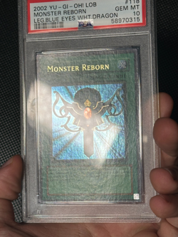 Yugioh PSA 10 Monster Reborn LOB-118 WAVY Ultra Rare EXTREMELY RARE - Image 3