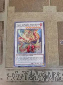 YUGIOH VAHRAM THE MAGISTUS DIVINITY DRAGON GEIM-EN006 SUPER 1ST ED NM - Image 1