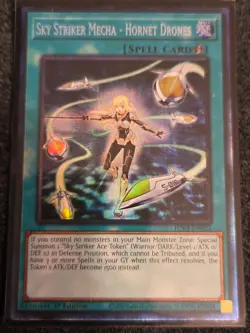 Yugioh! Sky Striker Mecha - Hornet Drones *COLLECTOR'S RARE* JUSH-EN053 In Hand - Image 1