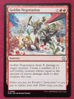 Magic The Gathering FOUNDATIONS GOBLIN NEGOTIATION red card MTG - Image 1