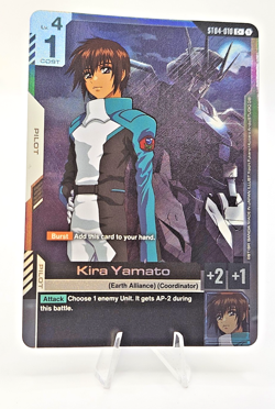 Gundam Card Game ST04-010 C+ Kira Yamato Promo Card English Foil Seed Gundam - Image 2