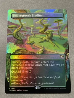 1x - Undergrowth Stadium - FOIL BORDERLESS - Commander Masters - NM MTG - Image 1