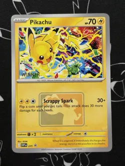 Pikachu “Winner” Promo 2025 World Championships SVP EN 225 Pokemon Worlds - Image 1