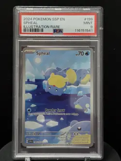 2024 POKEMON SSP EN-SURGING SPARKS ILLUSTRATION RARE #199 SPHEAL PSA 9 - Image 1