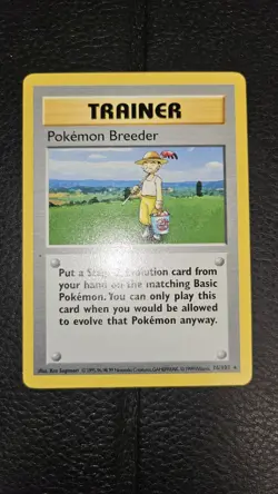 Pokemon TCG 1999 Pokemon Breeder 76/102 Shadowless Base Set Rare Near Mint NM - Image 1