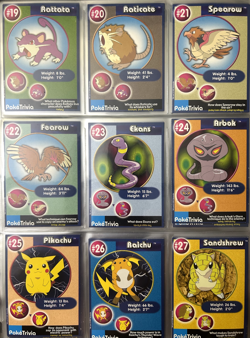 WOW! MINT 1999 Burger King OG 151 PokeTrivia Pokemon Master Set - NON PERFORATED - Image 3