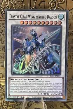 Crystal Clear Wing Synchro Dragon RA04 Super Rare 1st Ed. Yugioh! NM - Image 1