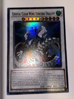 Crystal Clear Wing Synchro Dragon RA04 Super Rare 1st Ed. Yugioh! NM - Image 1