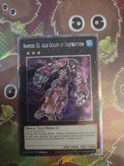 yugioh Number 30: Acid golem of destruction 1st edition platinum secret rare - Image 1