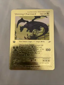 Pokemon Shining Charizard Gold Card 107/105 First Edition Rare - Image 1