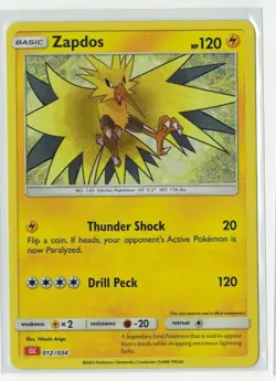 Zapdos 012/034 CLC NM Trading Card Game Classic Holo Pokemon Near Mint - Image 1